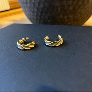 Monet Gold Twisted Hoop Earrings